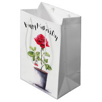 Mother's Day Watercolor Red Rose Bush