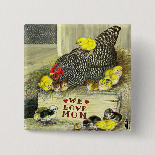Mother's Day:  We Love Mum! 15 Cm Square Badge