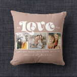 Mother's Day We love You Mum Family Photo Collage  Cushion<br><div class="desc">We love you,  Mum: For the Best Mum Ever in your life a modern,  trendy instagram family photo collage throw pillow with modern script typography and your personal name and message on dark rich blush pink.</div>