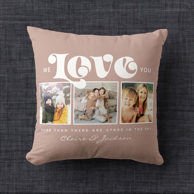 Mother's Day We love You Mum Family Photo Collage  Cushion (Creator Uploaded)