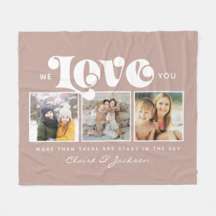 Mother's Day We love You Mum Family Photo Collage Fleece Blanket