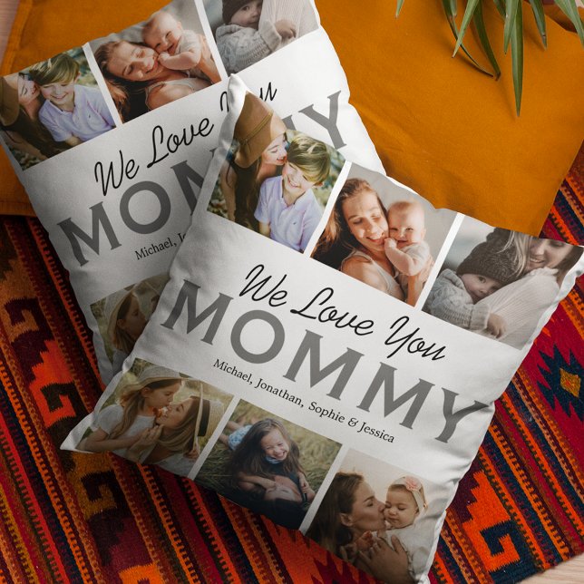 Mother's Day We Love You Photo Collage Cushion (Creator Uploaded)