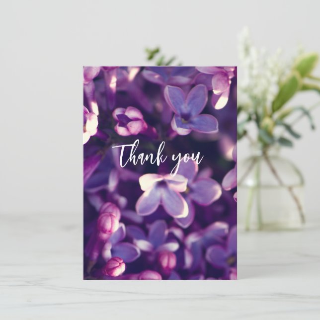 Mother's Day, Wedding, Pregnancy, Lilac Flower, Thank You Card (Standing Front)