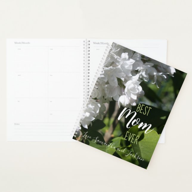 Mother's Day White Lilacs Best Mum Ever Planner (Display)