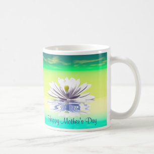 Mother's Day White Water Lily Coffee Mug