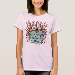 "Mother's Day Wildflower T-Shirt Elegance"