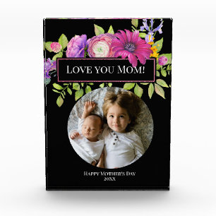 Mother's Day with Beautiful Pink Flowers Photo Block