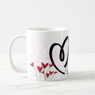 Mother's Day with Flowers in Hearts Coffee Mug