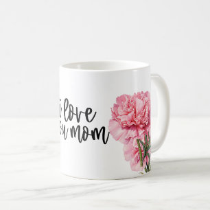 Mother's Day with Pink carnation Flower for Mum Coffee Mug