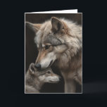 Mother's Day Wolf and Pup  Card<br><div class="desc">This design may be personalised in the area provided by changing the photo and/or text. Or it can be customised by clicking Personalise this Template and then choosing the click to customise further option and delete or change the colour of the background, add text, change the text colour or style,...</div>