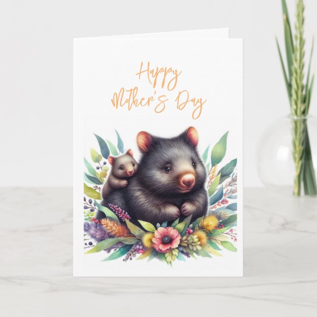 Mother's Day Wombat Greeting Card (Front)