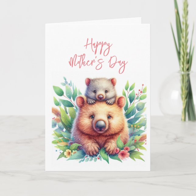 Mother's Day Wombat Greeting Card (Front)