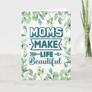 Mothers Day Word Art With Foliage Card