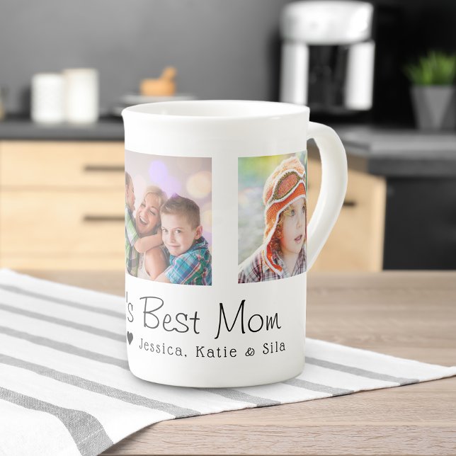Mother's Day World's Best Mum 3 Photos Bone China Mug (Mother's Day World's Best Mom 3 Photos Bone China Mug)
