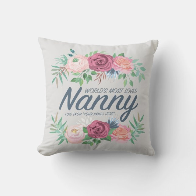 Mother's Day - World's Most Loved Nanny Cushion (Front)