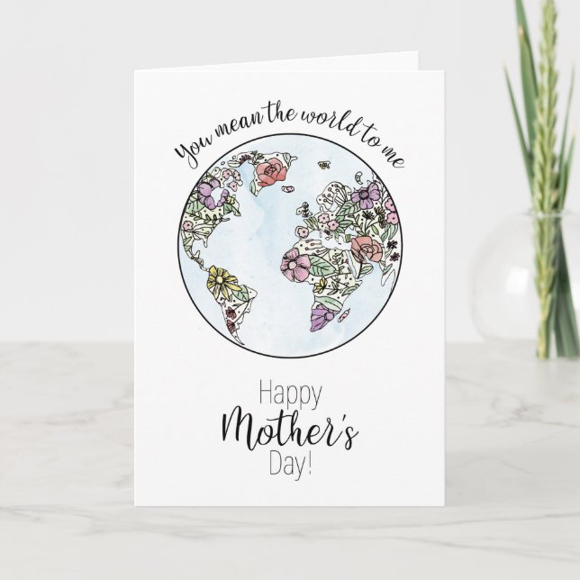 Mother's Day You Mean the World to Me Card  (Front)