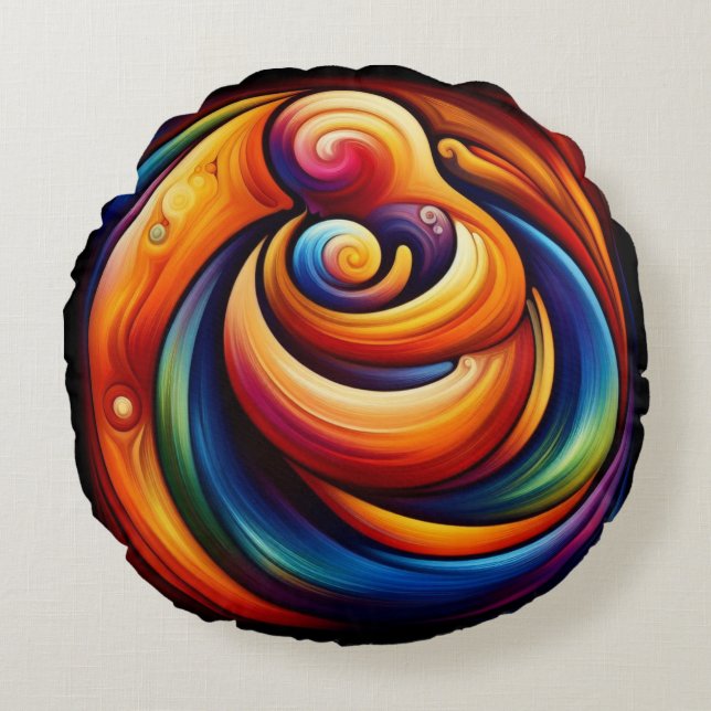 Mother's Embrace A Tapestry of Love Round Cushion (Front)