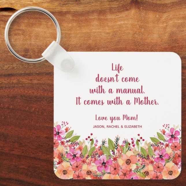 Mother's Floral  Key Ring (Front)