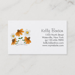 Mother's Flowers · Orange & White Daisies Business Card
