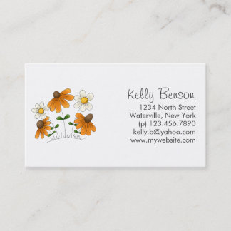 Mother's Flowers · Orange & White Daisies Business Card