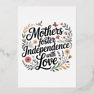 Mothers Foster Independence With Love Foil Holiday Card