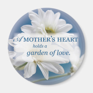 Mother's Garden of Love, Daisies, Blue Sky Magnet