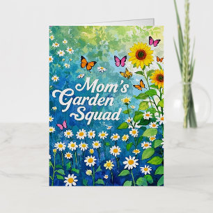 Mother's Garden Squad Flowers  Foil Greeting Card
