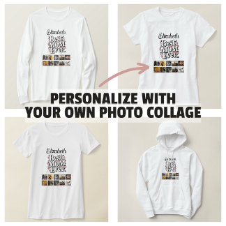 Mother's Gifts Photo Collage Floral Best Mum Ever T-Shirt