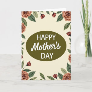 Mothers Happy Day Floral Art Card