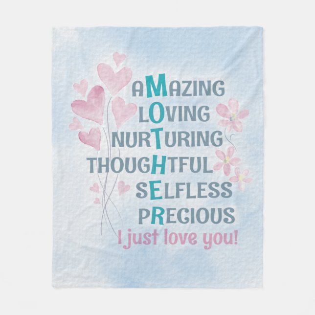 Mother's heart  fleece blanket (Front)