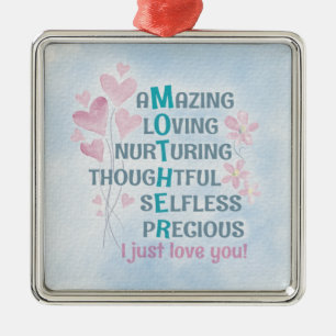 Mother's heart  metal ornament