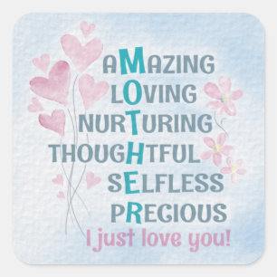 Mother's heart  square sticker