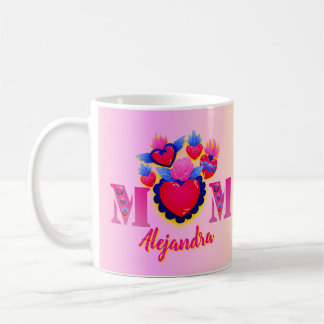 Mother's Hearts Editable Name Coffee Mug