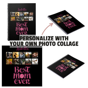 Mother's Keepsake Photo Collage Trendy Quote Notebook