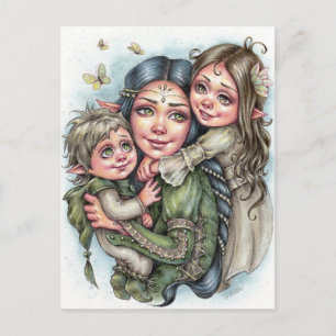Mother's Love Elf Family Postcard
