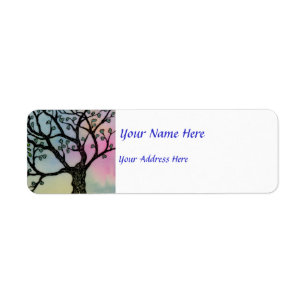 Mother's Love - Trees on Vellum and Watercolor Return Address Label