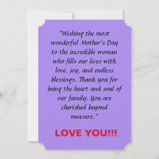 Mother's Mother Day Card