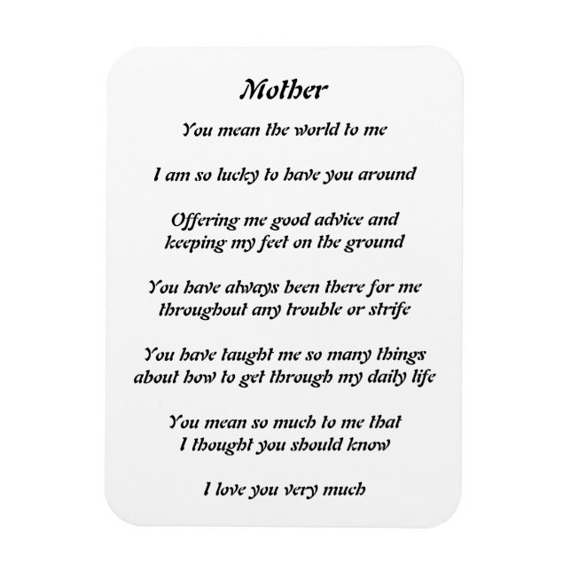 Mothers Poem Magnet (Vertical)