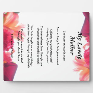 Mother's Poem Plaque