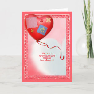 Mother's TLC Heart Balloon Thank You Card
