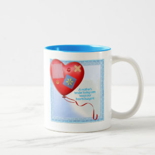 Mother's TLC Heart Balloon Two-Tone Coffee Mug