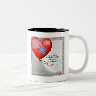Mother's TLC Heart Balloon Two-Tone Coffee Mug