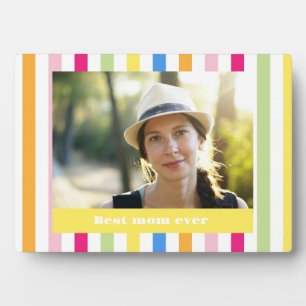 Mothers'day best mum ever modern colourful photo plaque