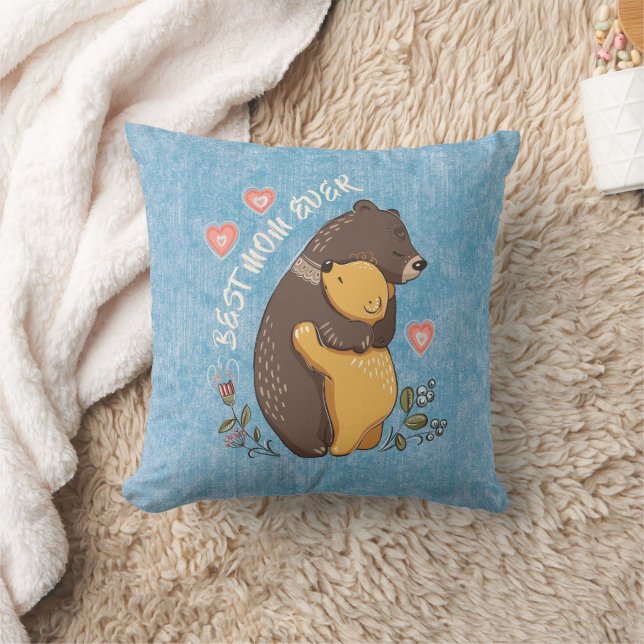 MOTHES day gift idea, best mum ever mama bear Cushion (Blanket)