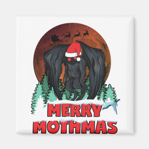 Mothman christmas, merry mothmas moth man xmas san magnet