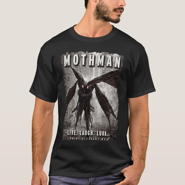 Mothman Creepy Cryptid City Point Pleasant T-Shirt (Front)