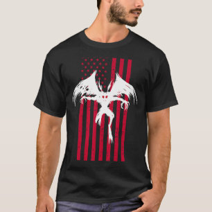 Mothman Cryptid 4th Of July American Flag Usa T-Shirt
