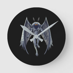 Mothman Cryptid Creature Round Clock