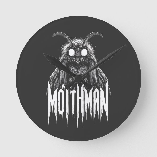 Mothman Cryptid Horror Gothic Paranormal Creature  Round Clock (Front)