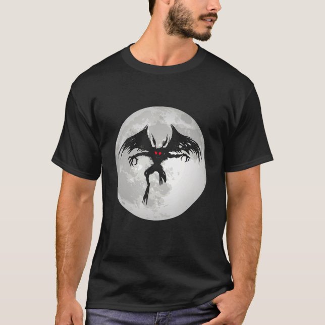 Mothman Cryptid Monster Folklore Creature Moon Cry T-Shirt (Front)